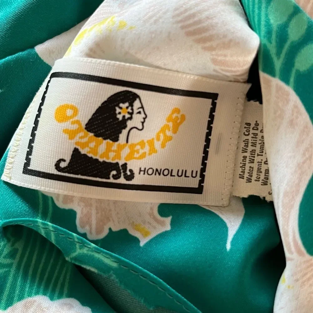 Vintage Otaheite Honolulu Hawaiian Floral Maxi Dress - Picture 8 of 9